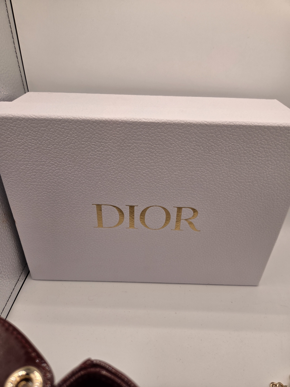 Authentic Christian Dior Mini Lady Dior Bag - Burgundy Patent Cannage GHW - Picture 10 of 16